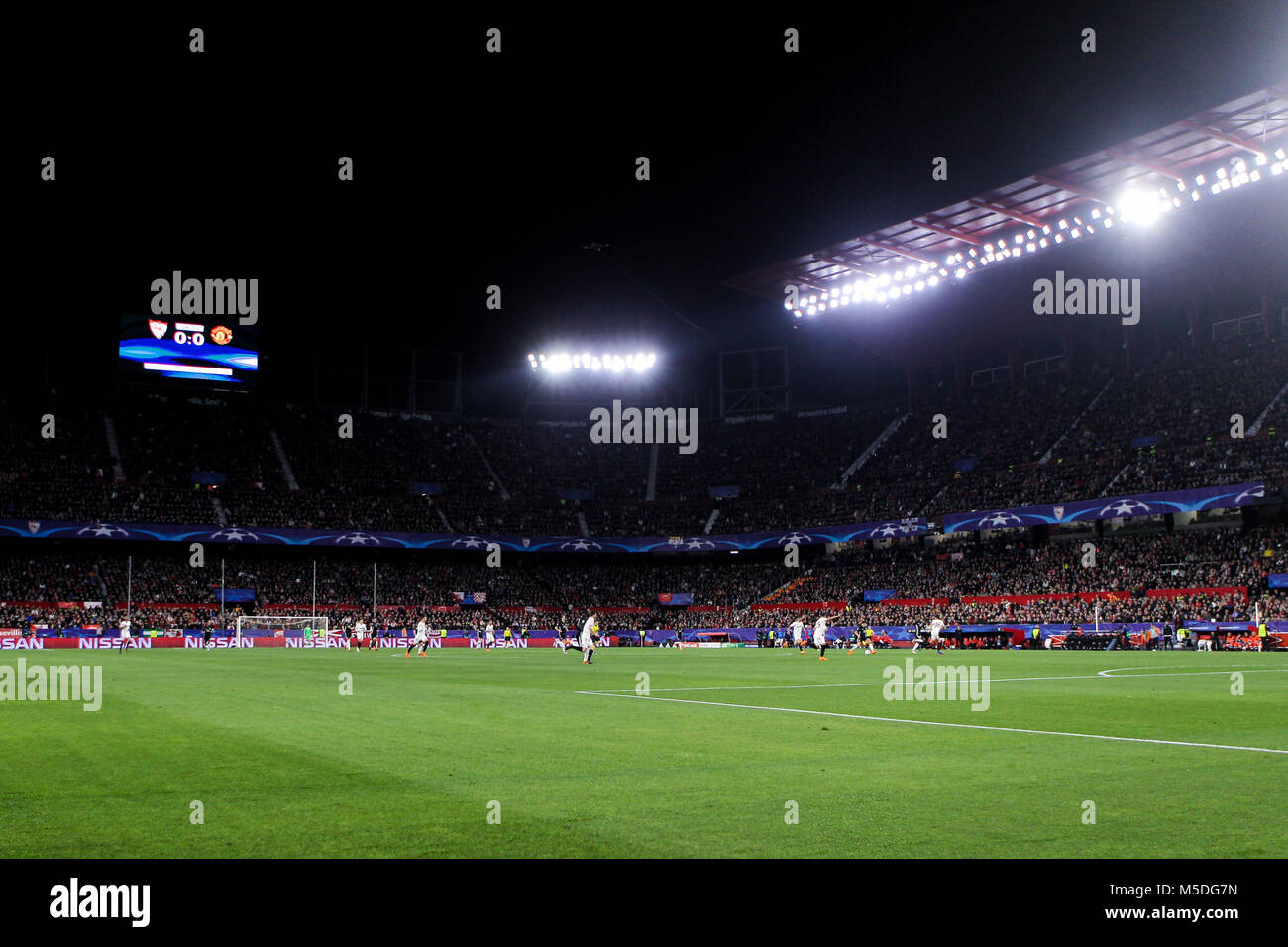 Seville, Spain. 21st Feb, 2018. Ramon Sanchez Pizjuan, Seville, Spain; UEFA Champions League football, round of 16, 1st leg, Sevilla versus Manchester United; Ramon Sanchez Pizjuan stadium Credit: UKKO Images/Alamy Live News Stock Photo