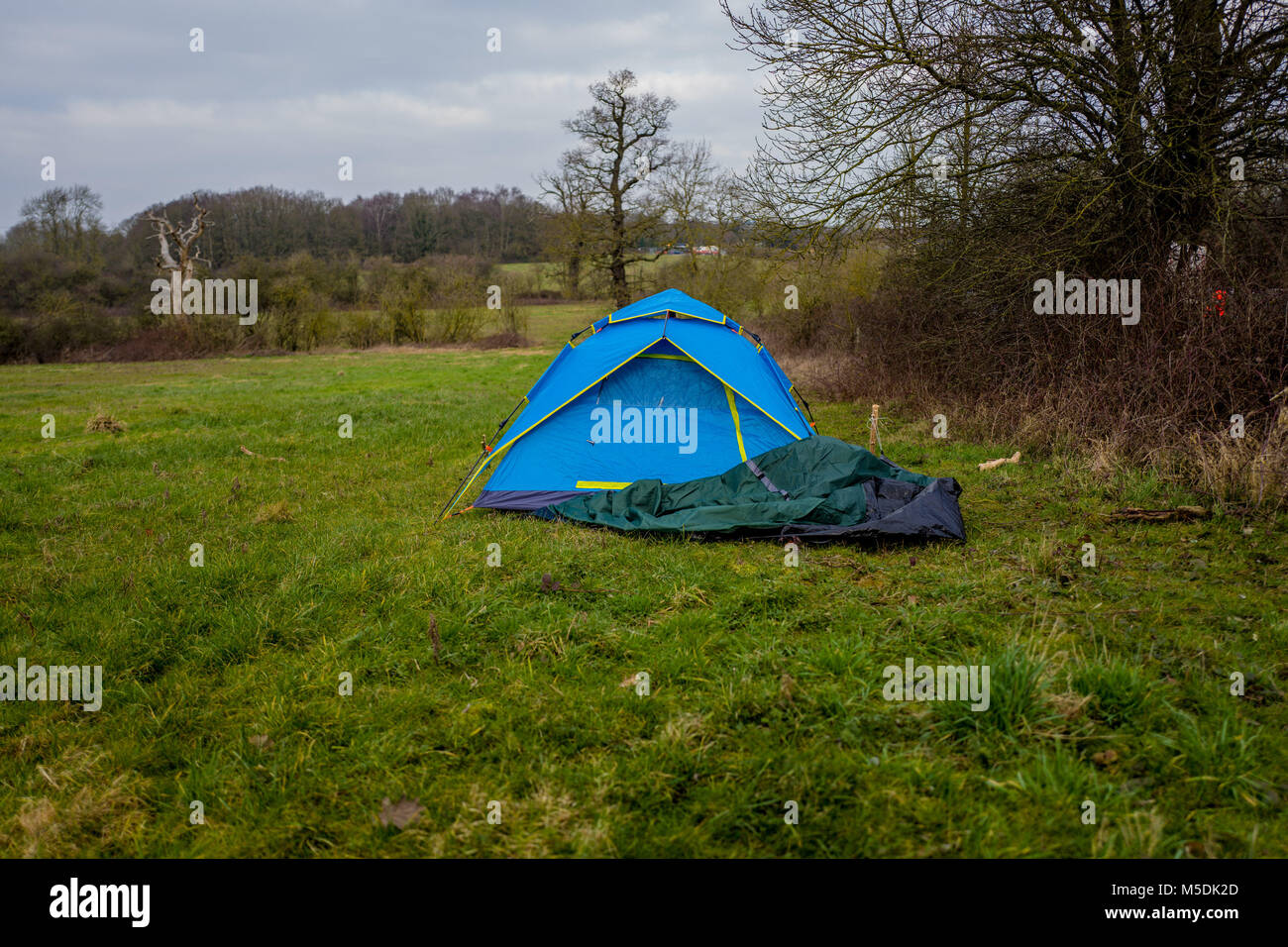 London, UK. 22nd Feb, 2018. Small group of protesters guarding their camp in Hillingdon, West London, despite the fact that Transport secretary Chris Grayling wins injunction to stop HS2 protest last Monday. High court order bans eight campaigners from ancient woodland but people didn't left the camp. Credit: Velar Grant/ZUMA Wire/Alamy Live News Stock Photo