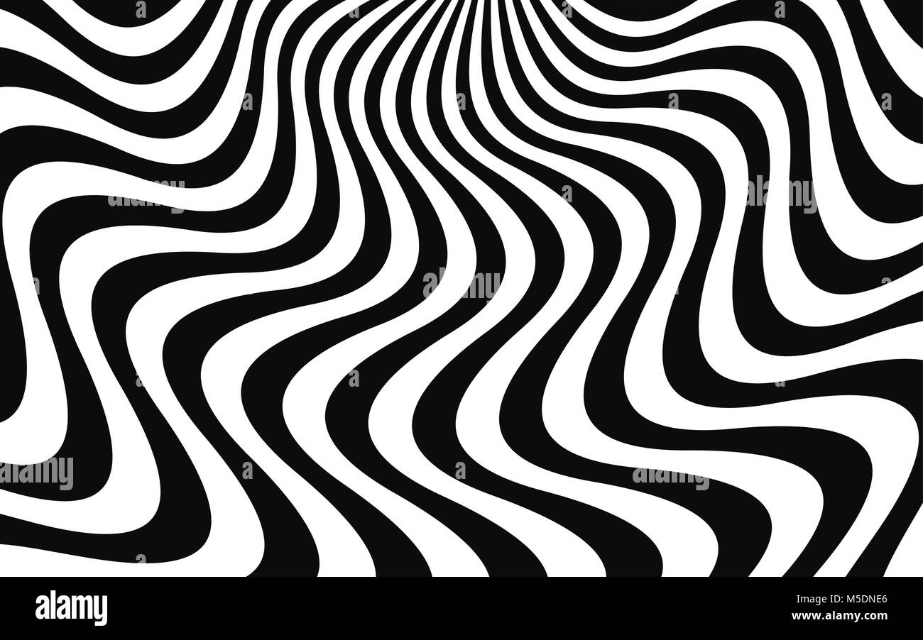 Vector background with Wavy Lines. Simple Background consisting of Stripe Shapes with Liquid effect of Color. Black and white Stock Vector