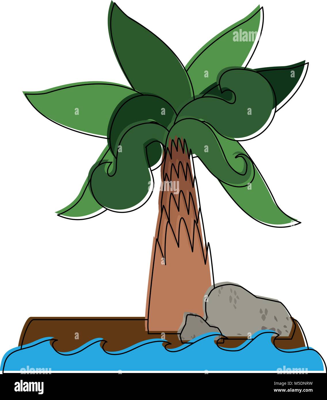 Palm tree on island Stock Vector Image &amp; Art - Alamy