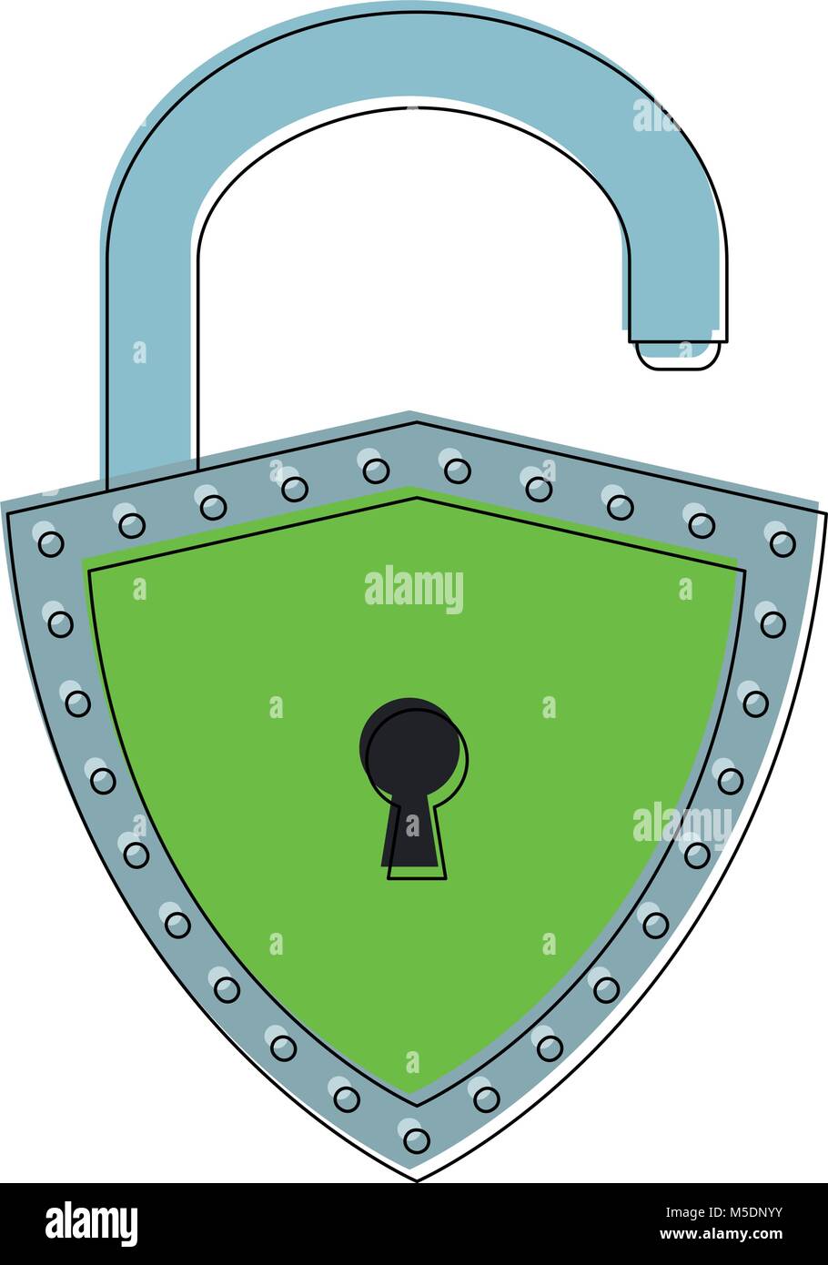 Padlock with shield shape Stock Vector Image & Art - Alamy
