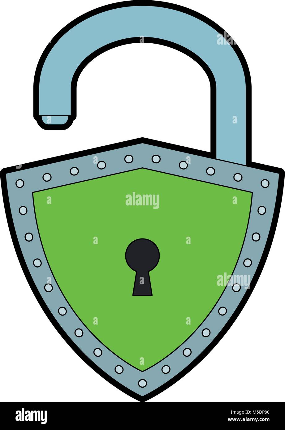 Padlock with shield shape Stock Vector Image & Art - Alamy
