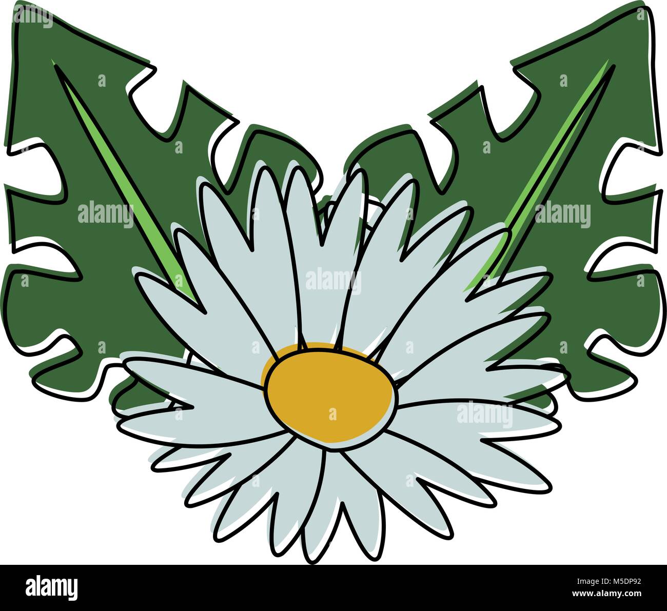 Flower with leaves Stock Vector Image & Art - Alamy