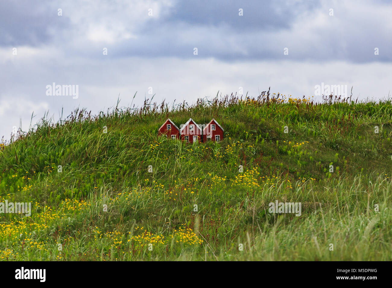 Small toy elf house in iceland land of the elves and trolls Stock Photo