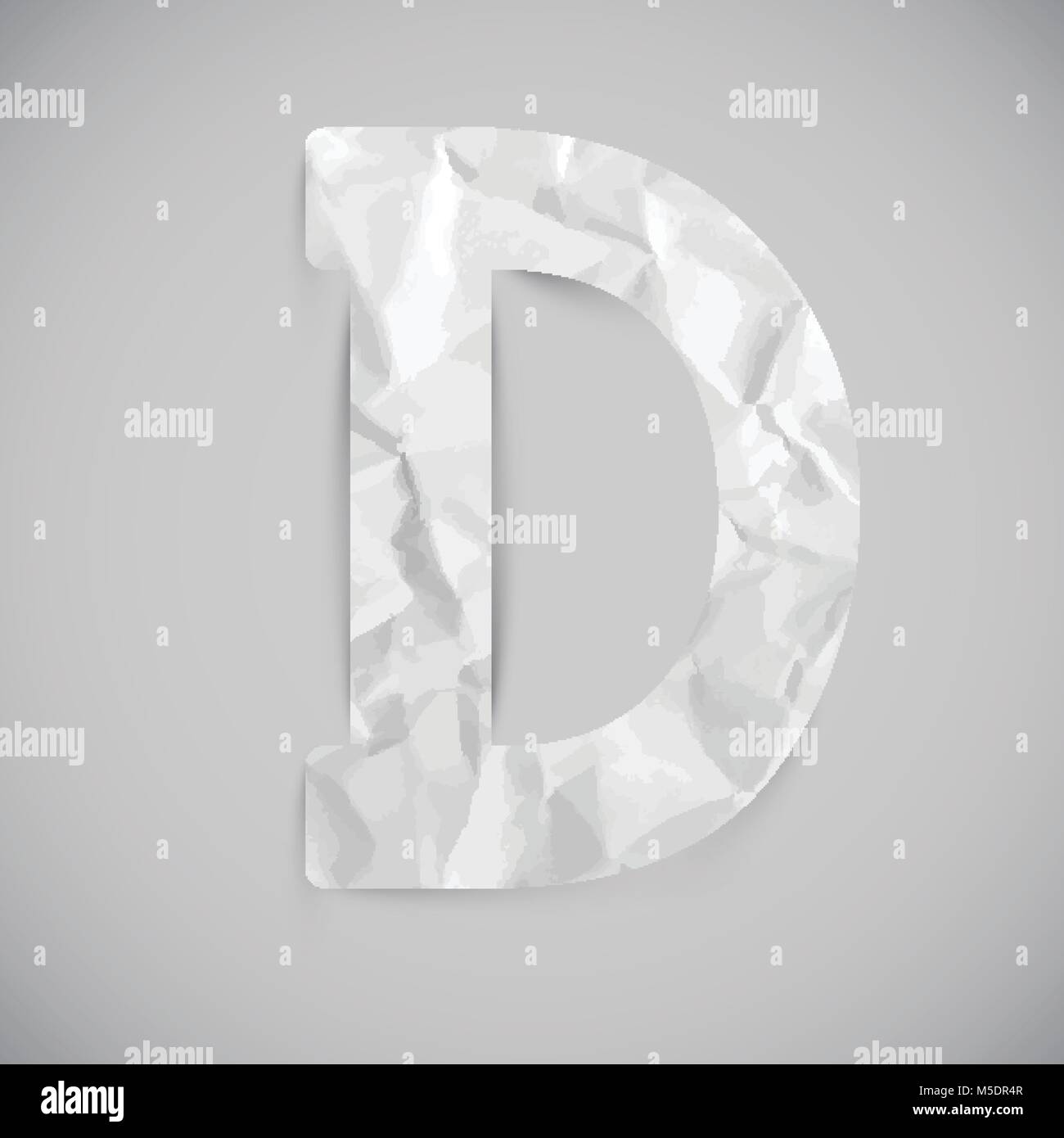 Letter made by crumpled paper with shadows, vector Stock Vector Image ...