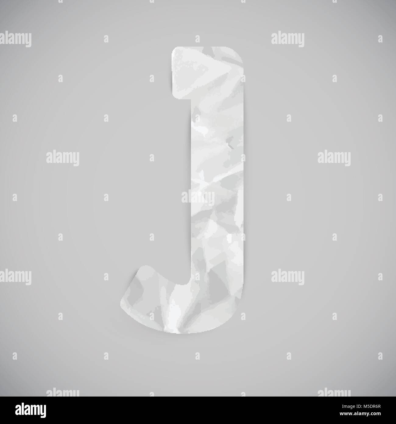 Letter made by crumpled paper with shadows, vector Stock Vector Image ...