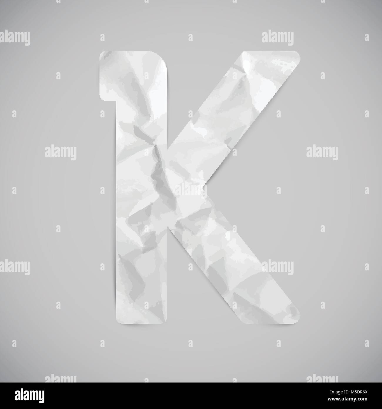 Letter made by crumpled paper with shadows, vector Stock Vector Image ...