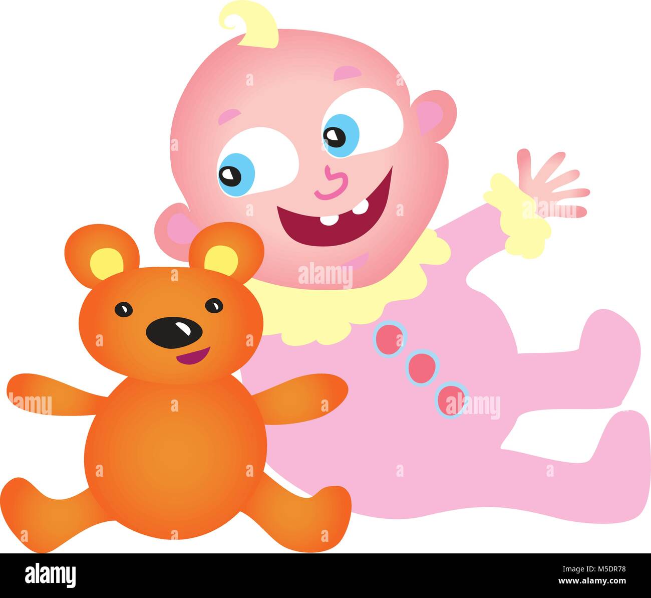 Baby with Teddy Bear Stock Vector Image & Art - Alamy