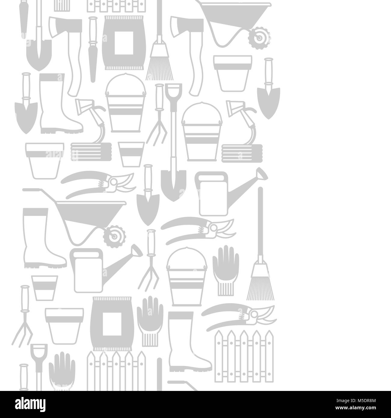 Garden tools illustration Black and White Stock Photos & Images - Alamy