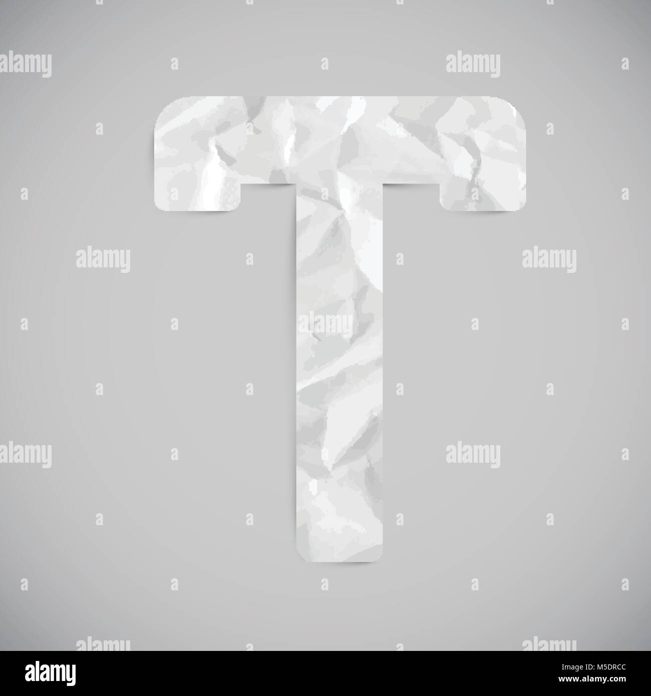 Letter made by crumpled paper with shadows, vector Stock Vector Image ...