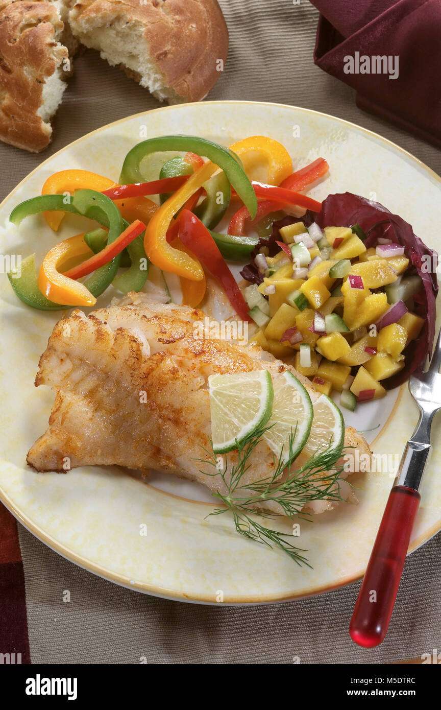 Haddock Fish Dinner Stock Photo Alamy