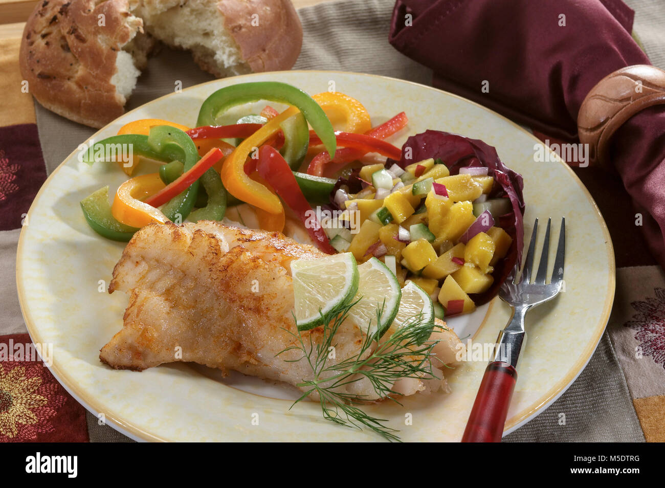 Haddock Fish Dinner Stock Photo Alamy