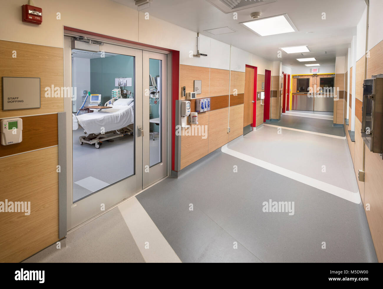 Isolation Unit Of Biohazard Wing in Hospital Stock Photo
