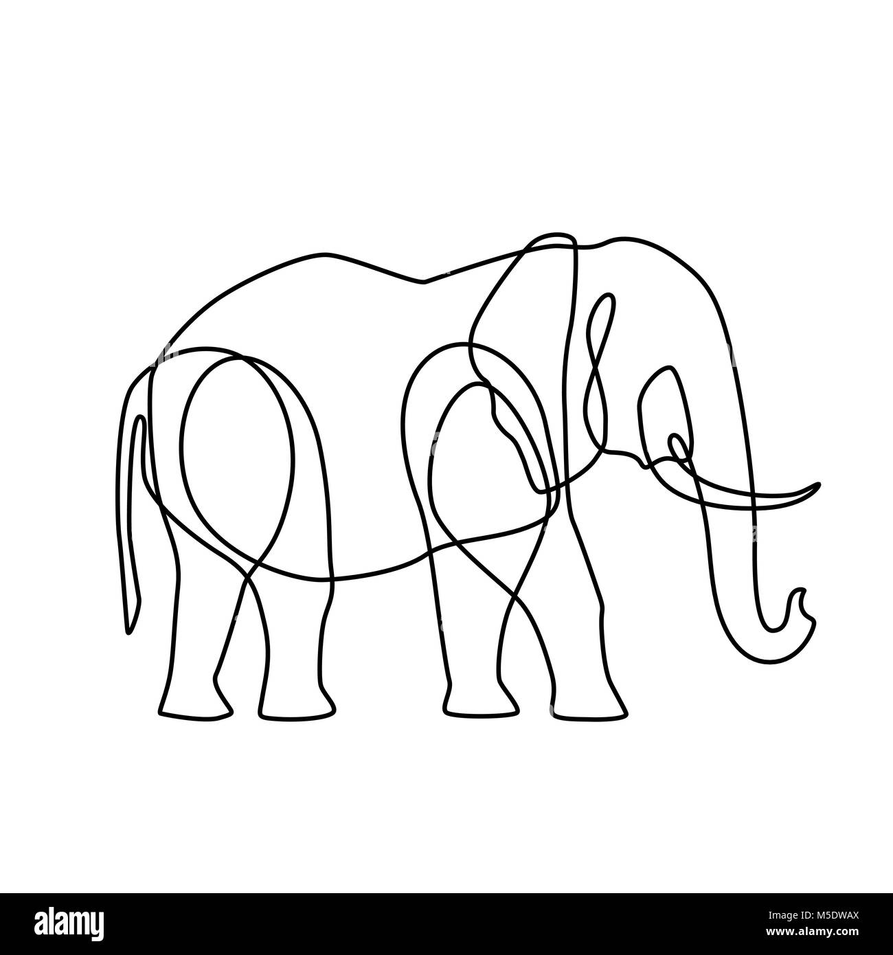 Huge Elephant Outline - Best Elephant Line Drawing