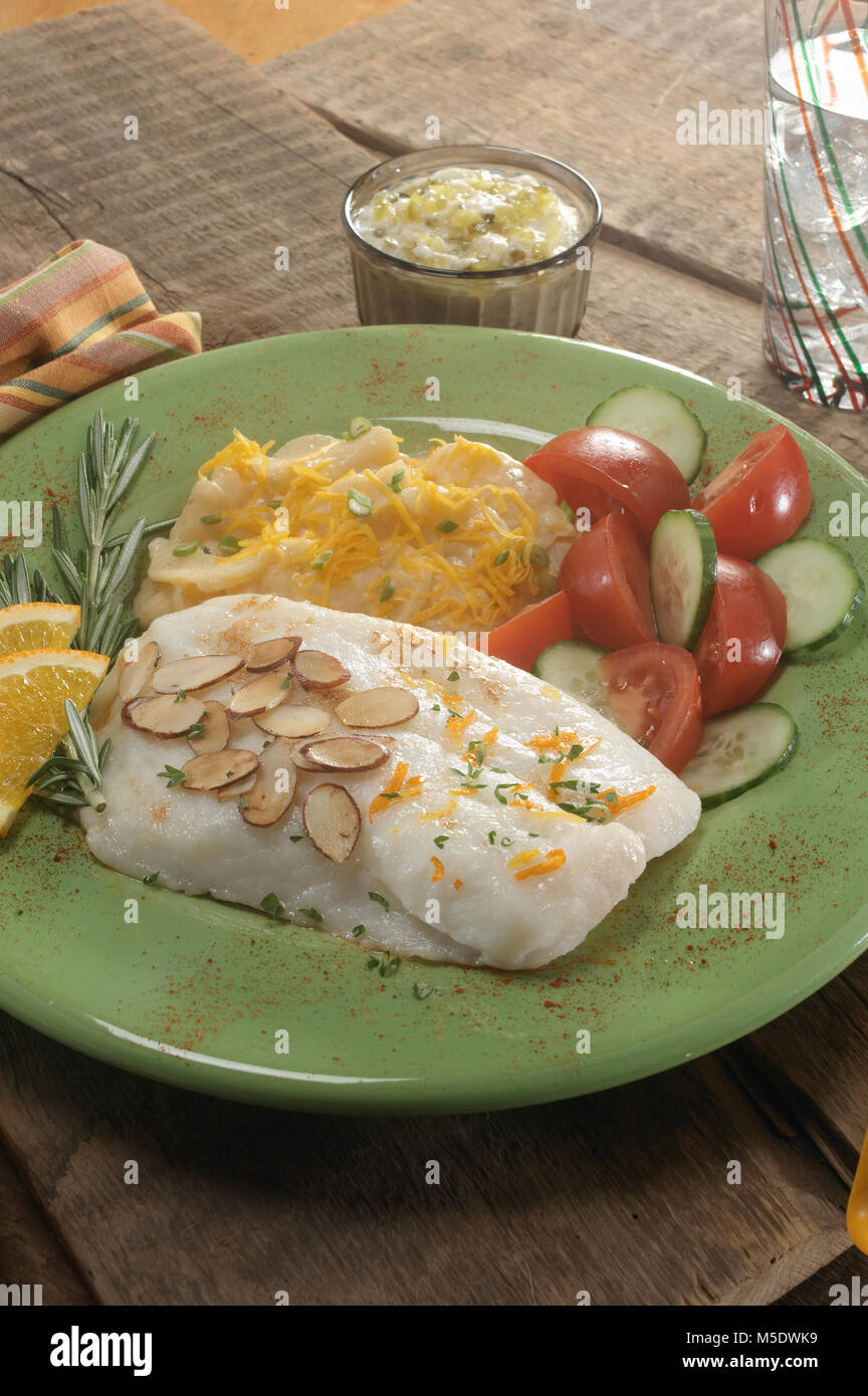 Orange Roughy Fish Dinner Stock Photo Alamy