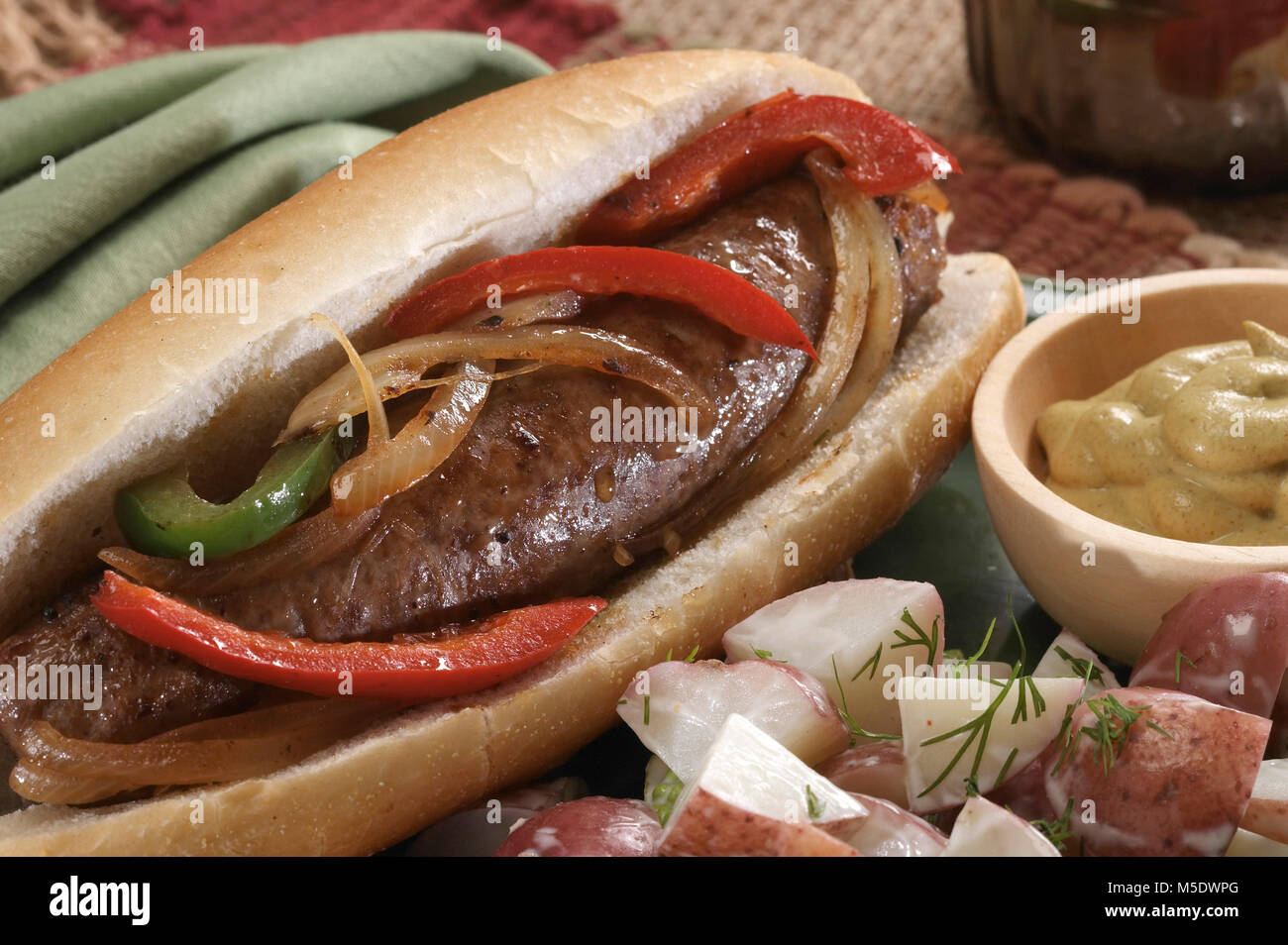 Stuffed Sausage Sandwich Stock Photo Alamy Stuffed Sausage Sandwich M5DWPG 