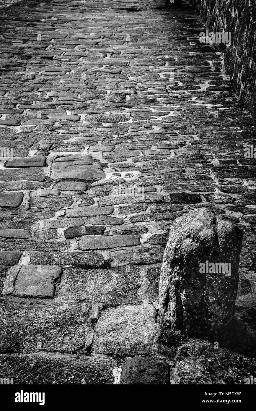 Cobble stones.  Black and white Stock Photo