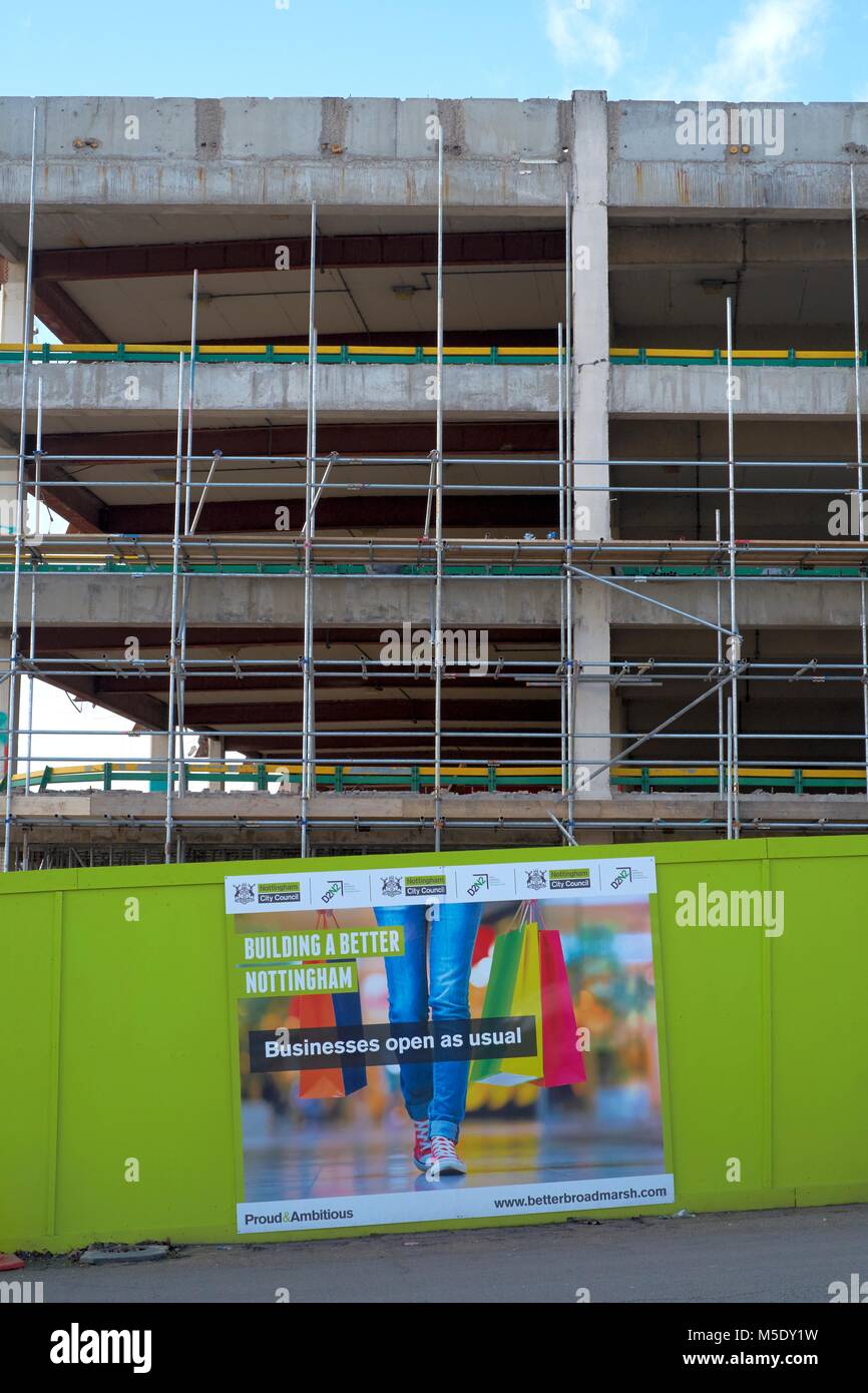 Broad Marsh bus station demolition and redevelopment plans Nottingham City centre England UK Stock Photo