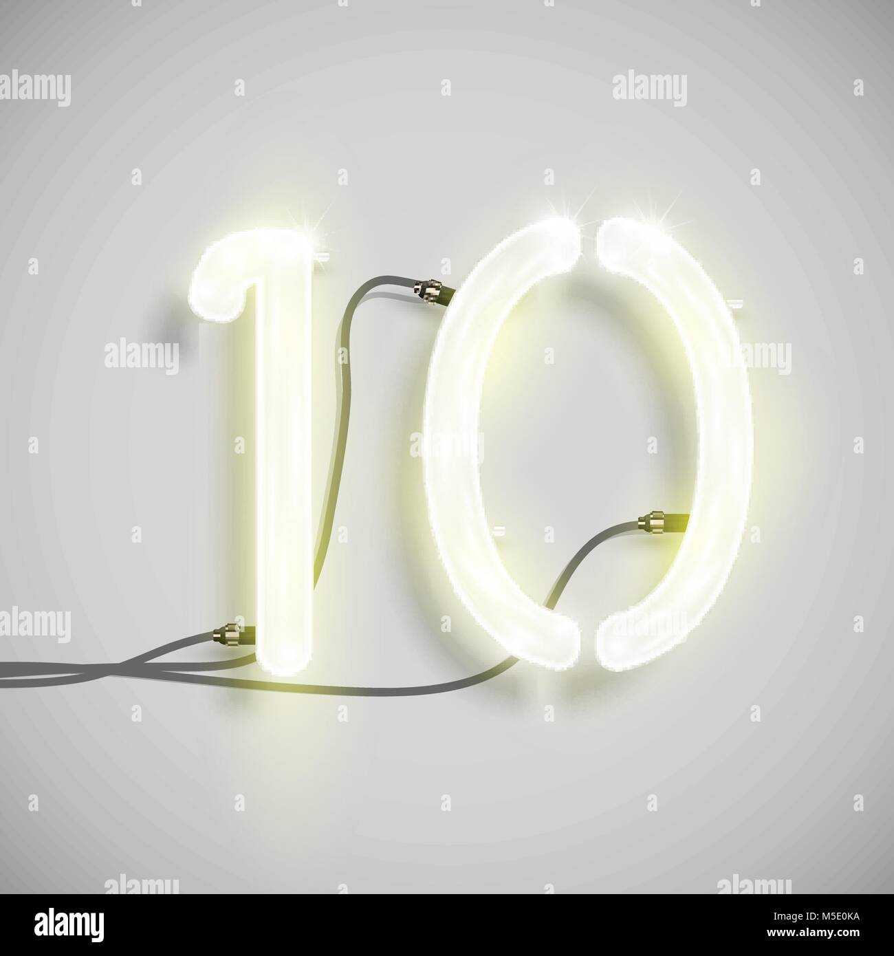 Neon symbol. Element number 10 of the Periodic Table of the