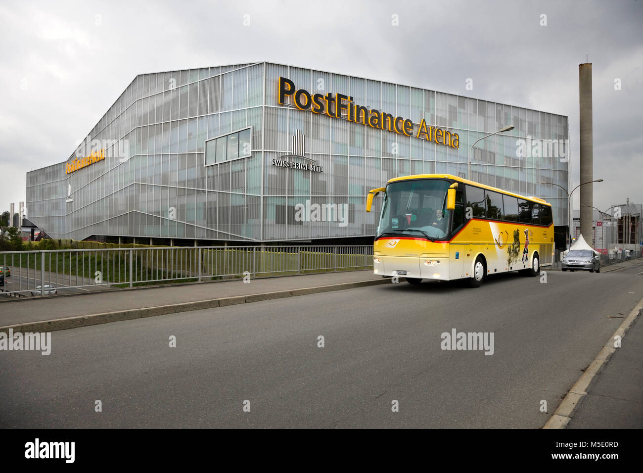 Postal car, hockey, national team, PostFinance, arena Stock Photo