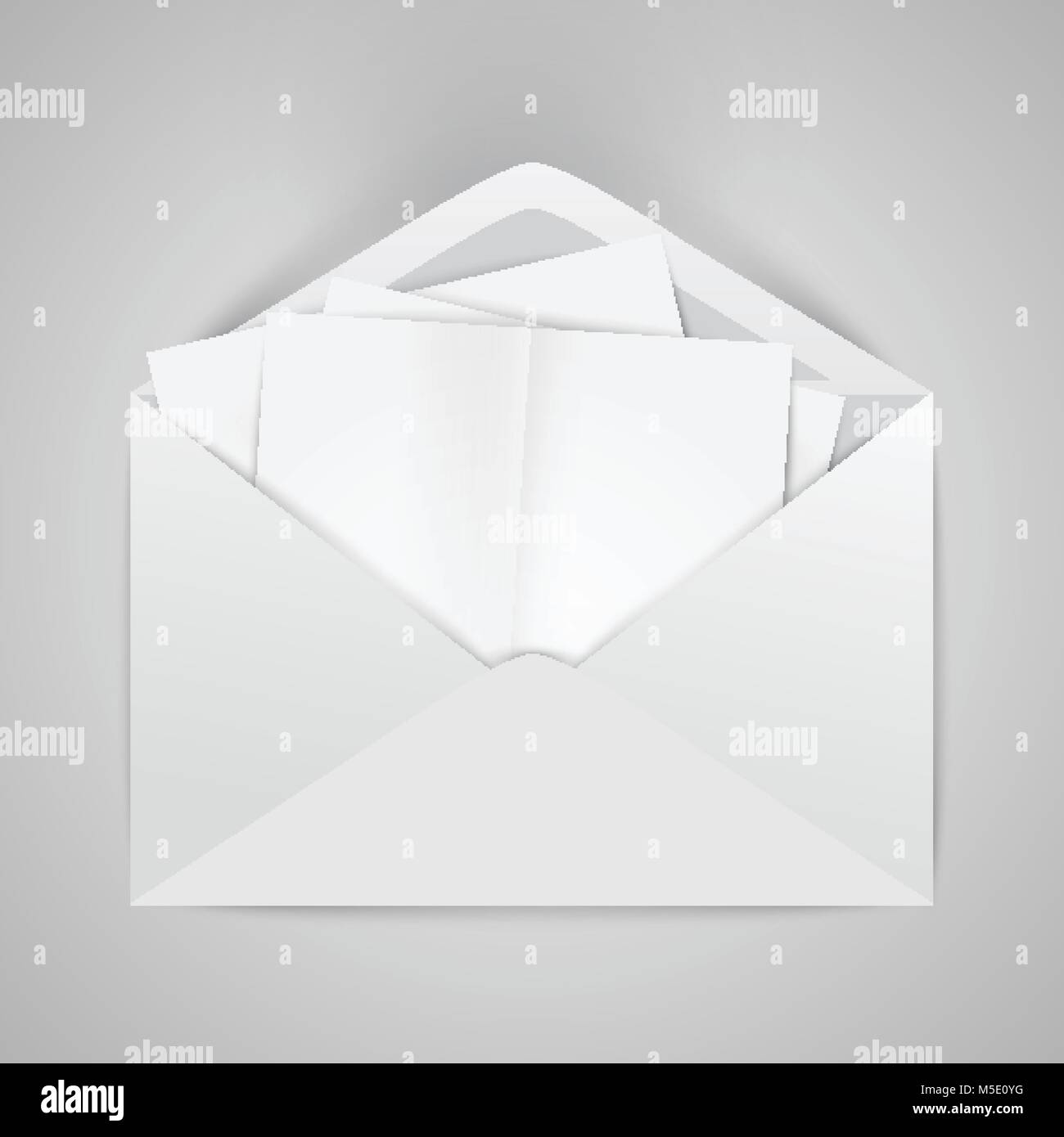 Realistic opened envelope with papers, vector illustration Stock Vector ...