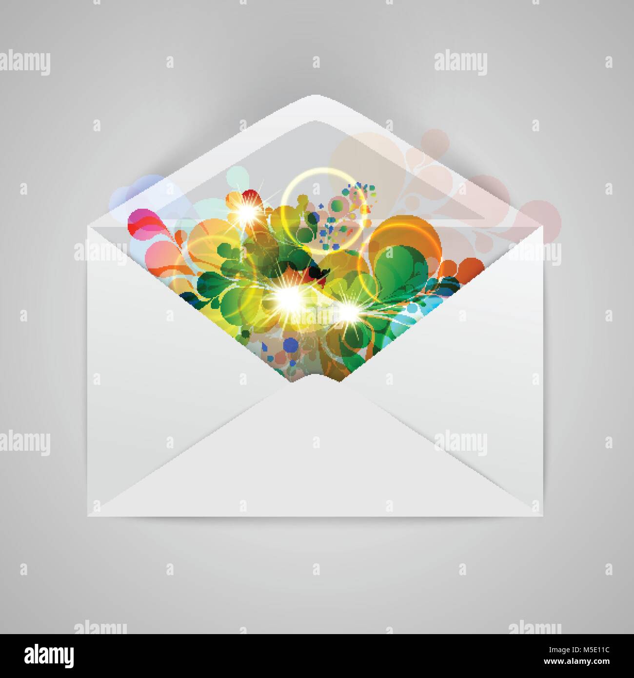 An envelope with a colorful abstract illustration, vector Stock Vector ...