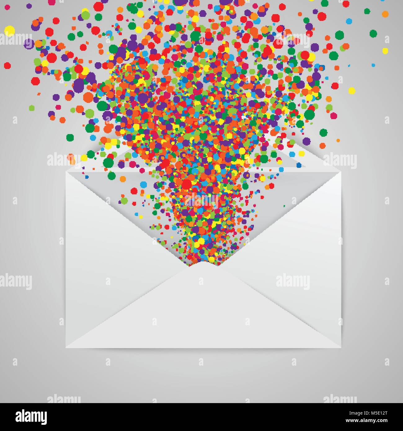 An envelope with a colorful abstract illustration, vector Stock Vector