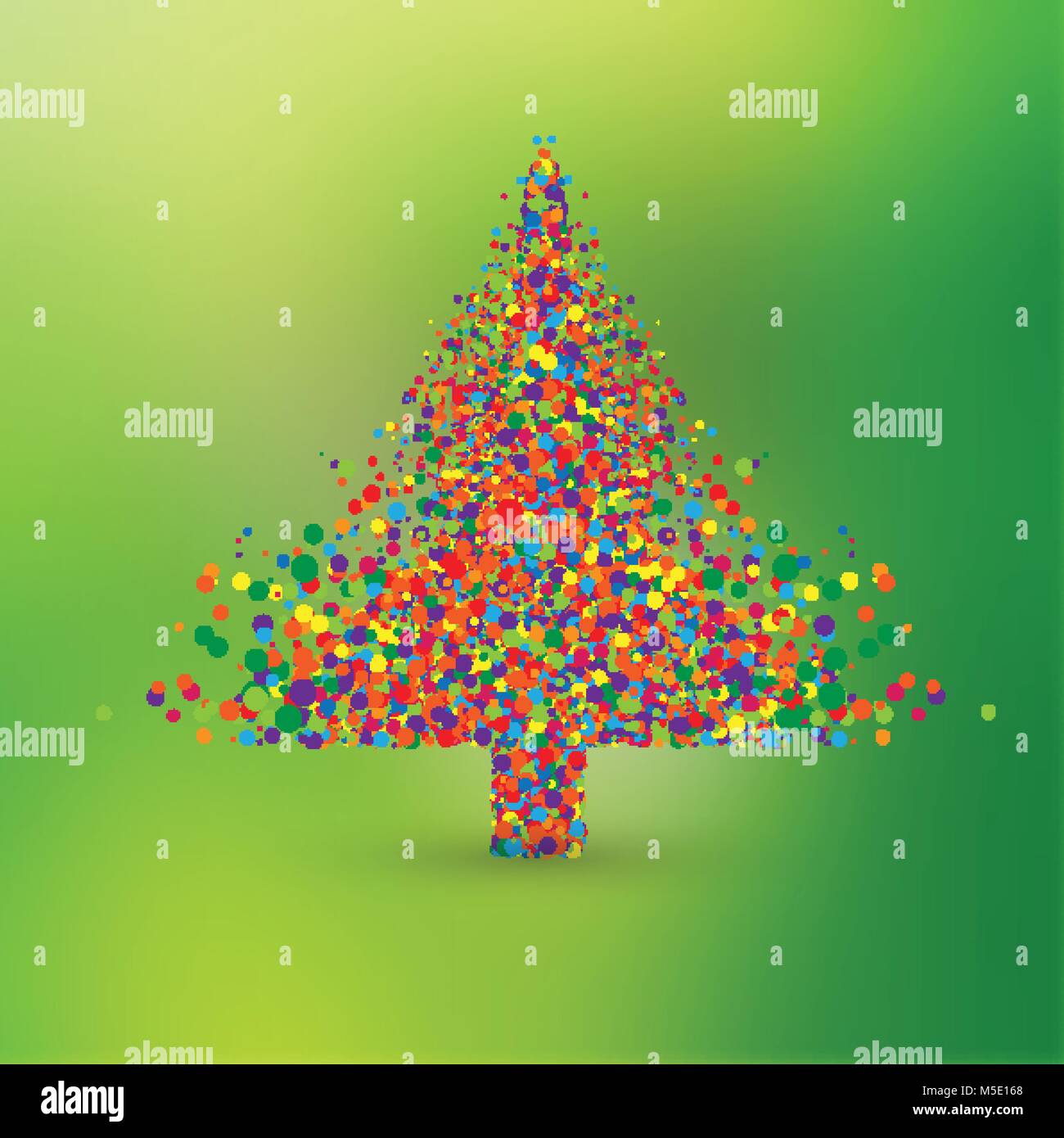 Christmas tree made by colorful dots, vector Stock Vector Image & Art ...