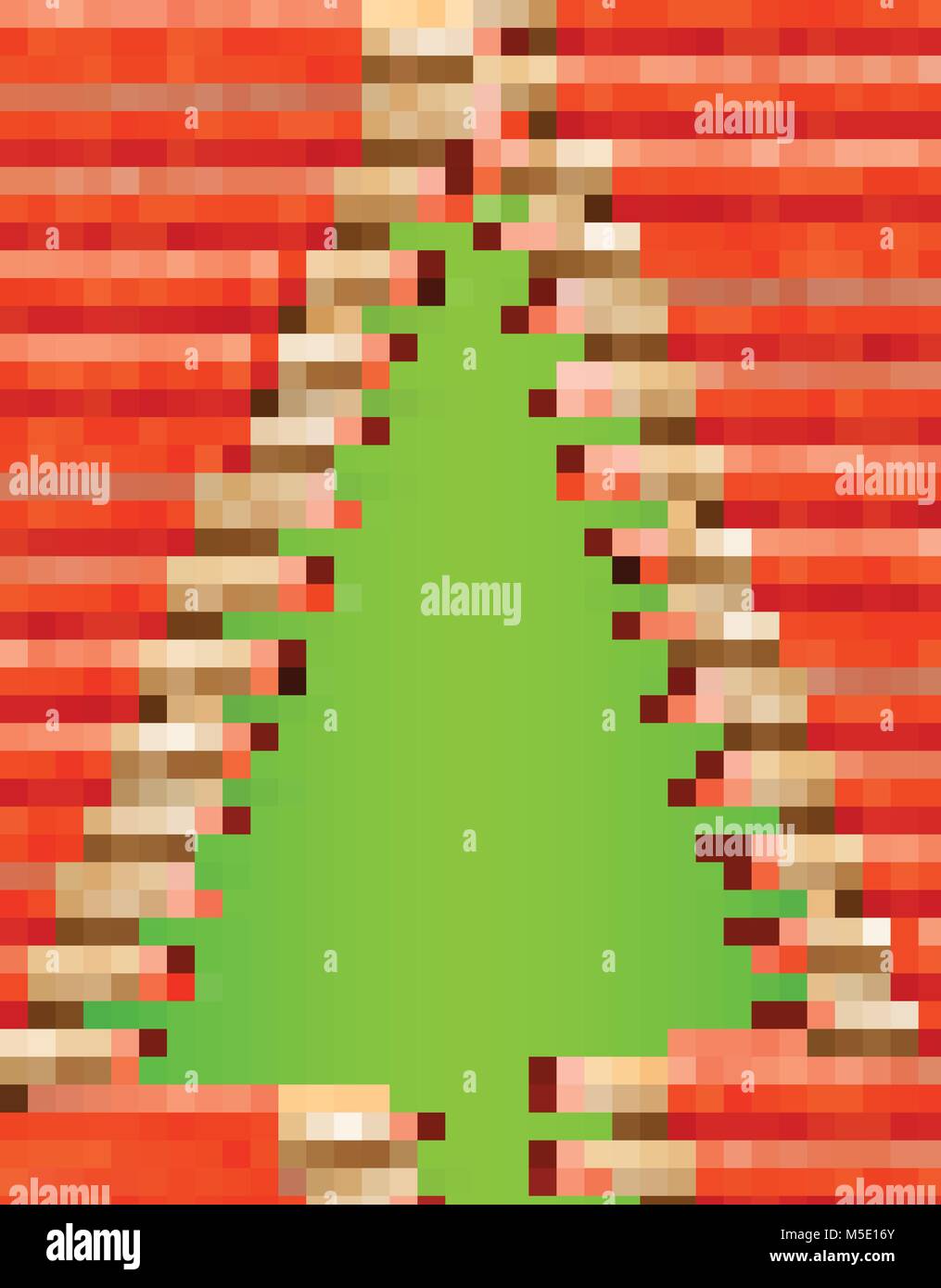 Christmas tree made by red pencils, vector Stock Vector