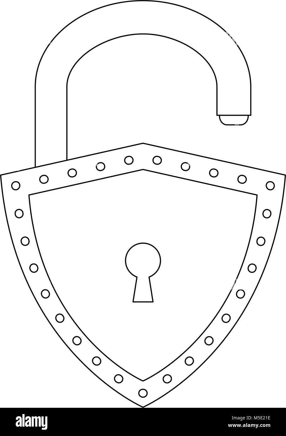 Padlock with shield shape Stock Vector Image & Art - Alamy