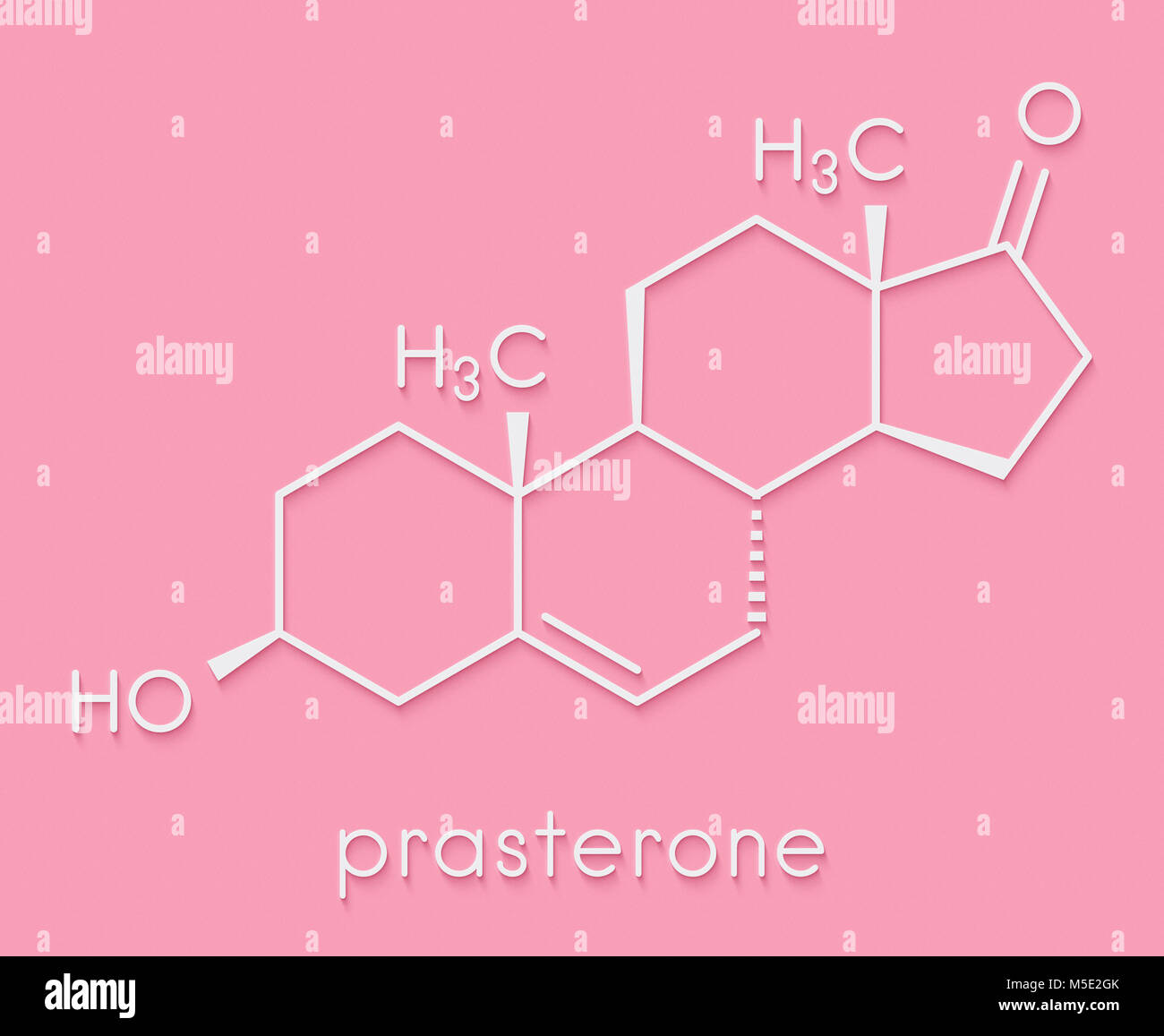 Prasterone (dehydroepiandrosterone, DHEA) drug molecule. Skeletal