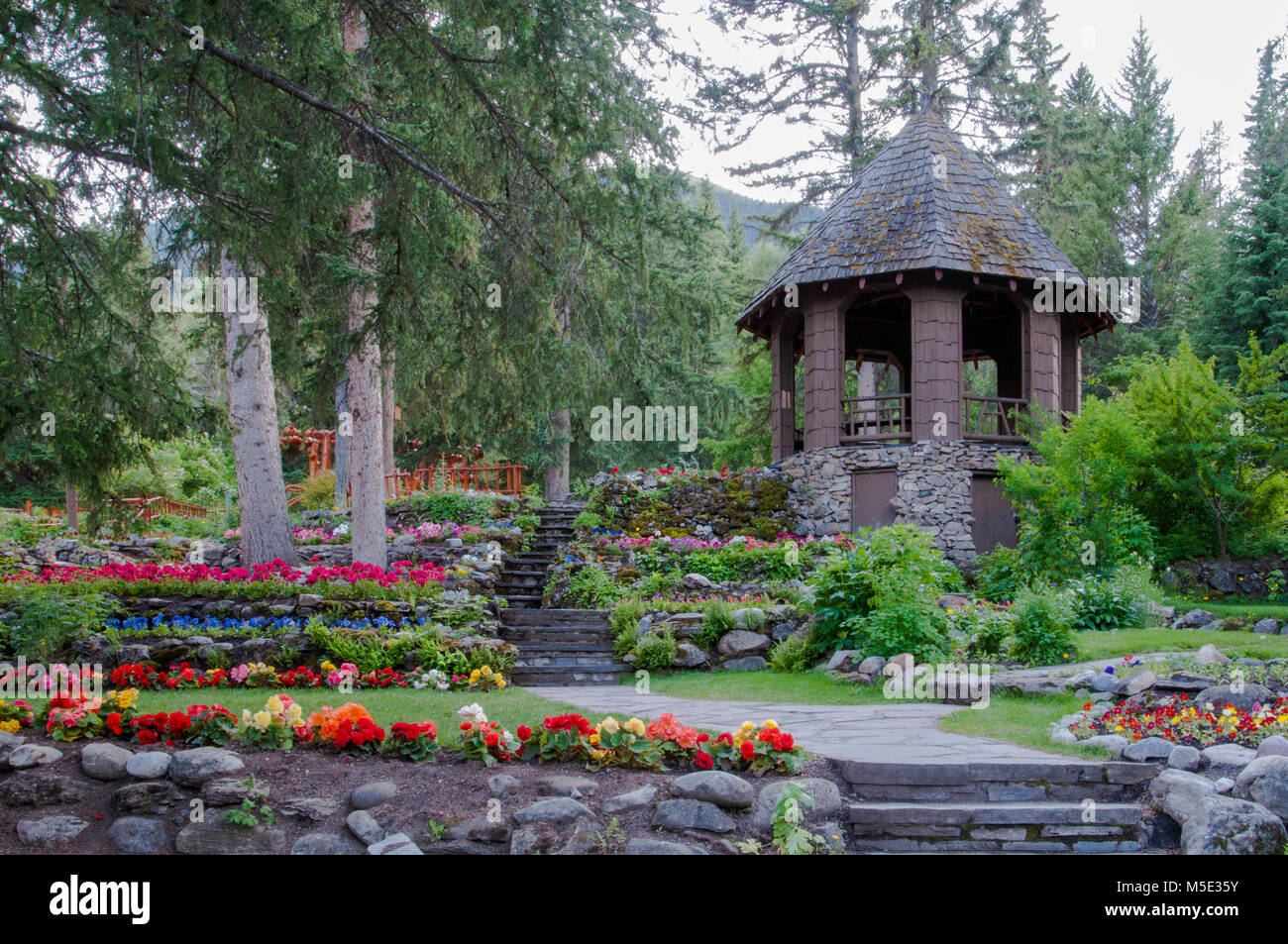 Cascade Gardens in Banff Canada Stock Photo Alamy