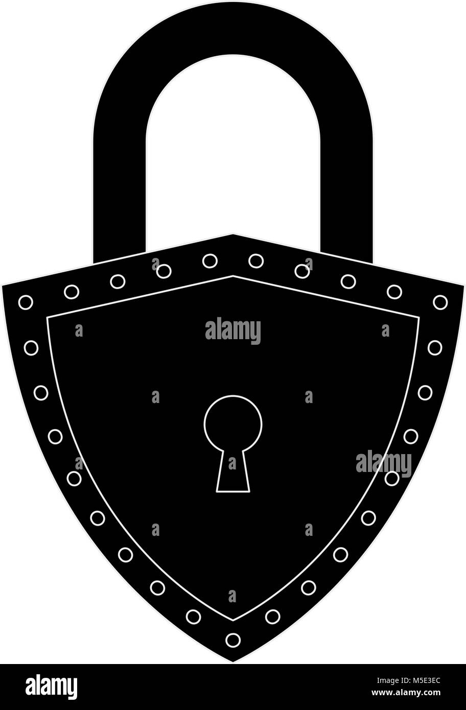 Padlock with shield shape Stock Vector Image & Art - Alamy