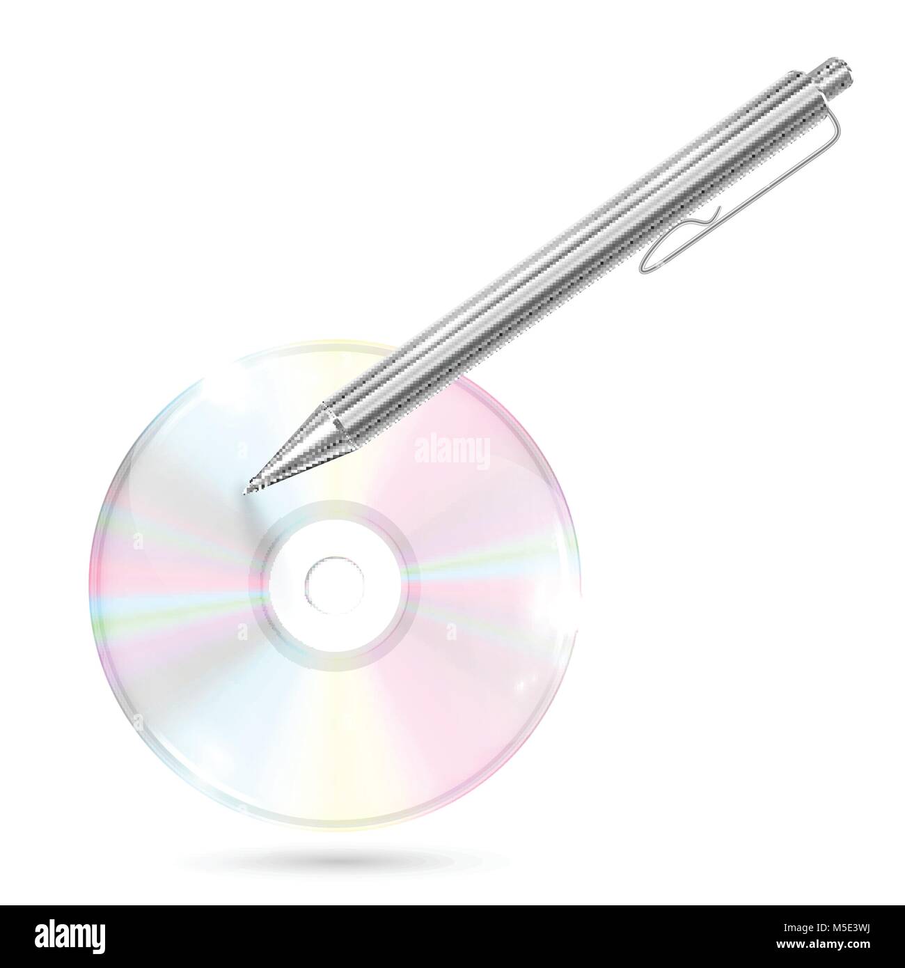 CD/DVD with pen on white background, vector illustration Stock Vector ...
