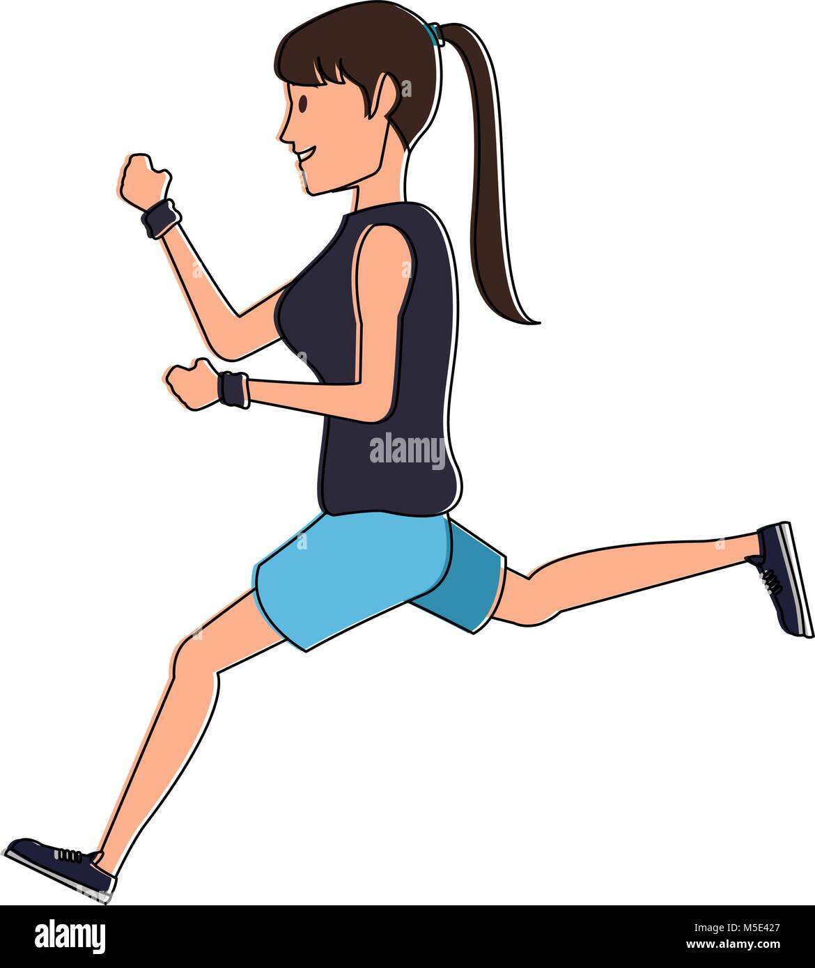 Fitness woman running Stock Vector Image & Art - Alamy