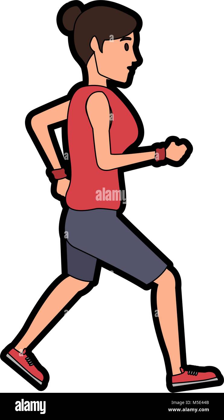 Fitness woman running Stock Vector Image & Art - Alamy
