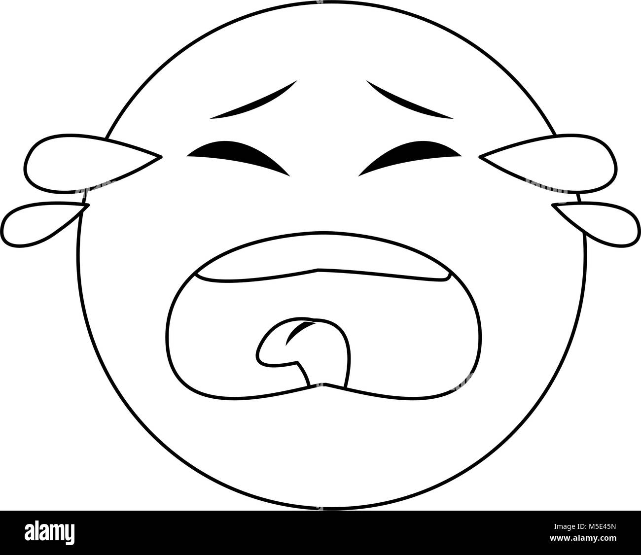 Emoji crying cartoon Stock Vector