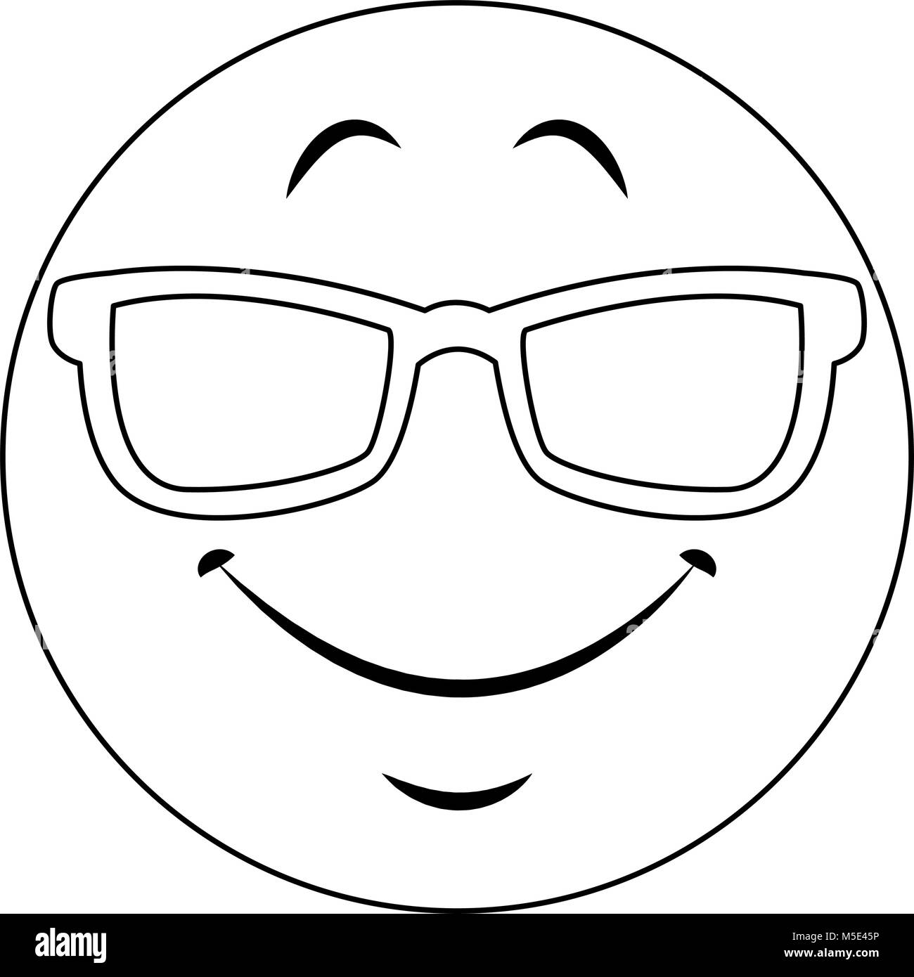 Emoji with sunglasses Stock Vector Image & Art Alamy