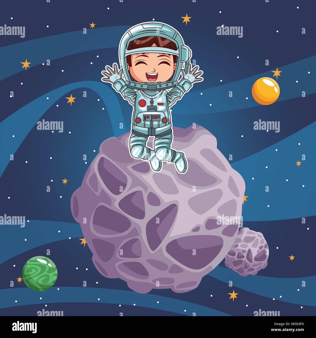 Boy astronaut in the space Stock Vector Image & Art - Alamy