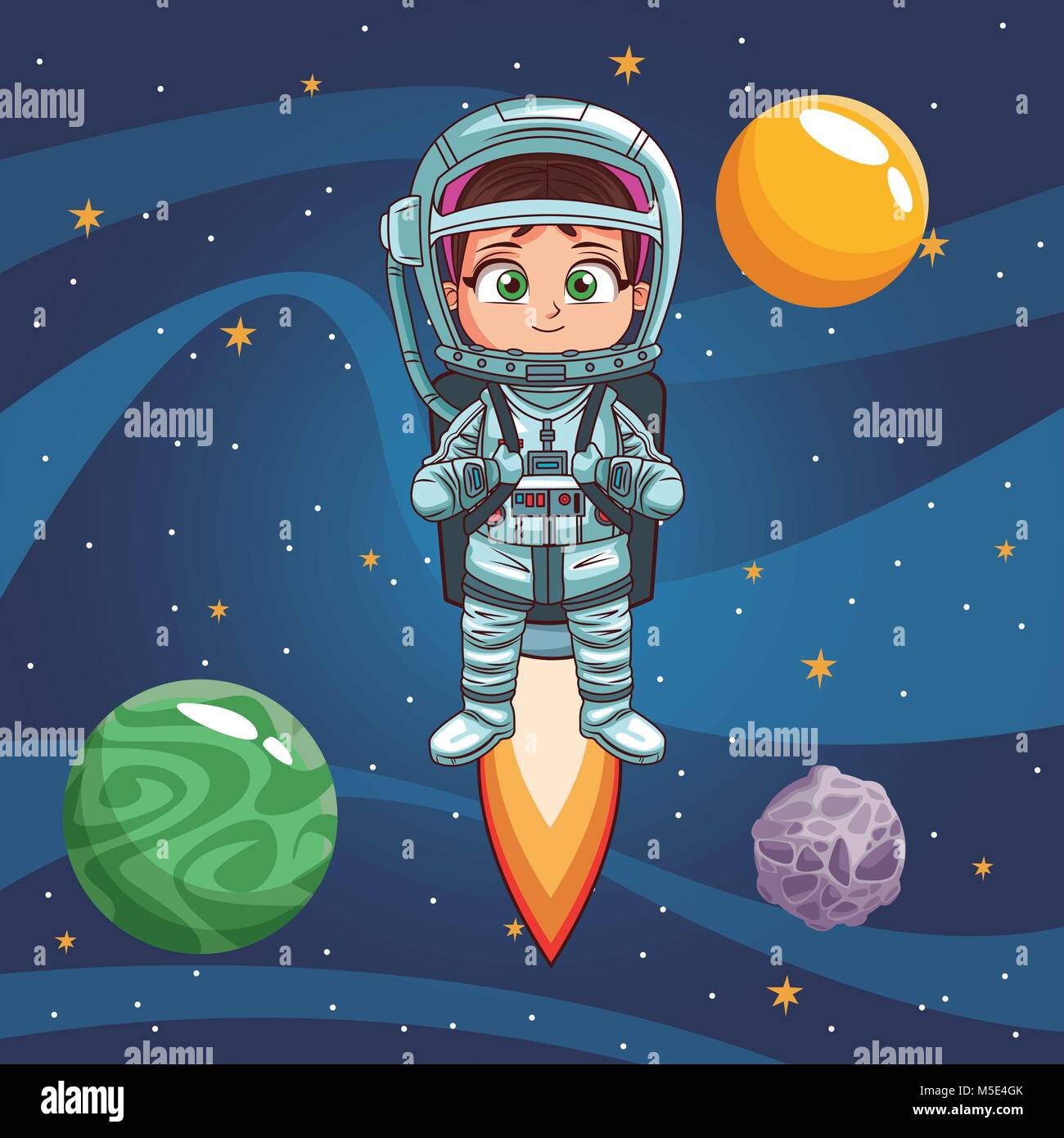 Boy astronaut in the space Stock Vector Image & Art - Alamy