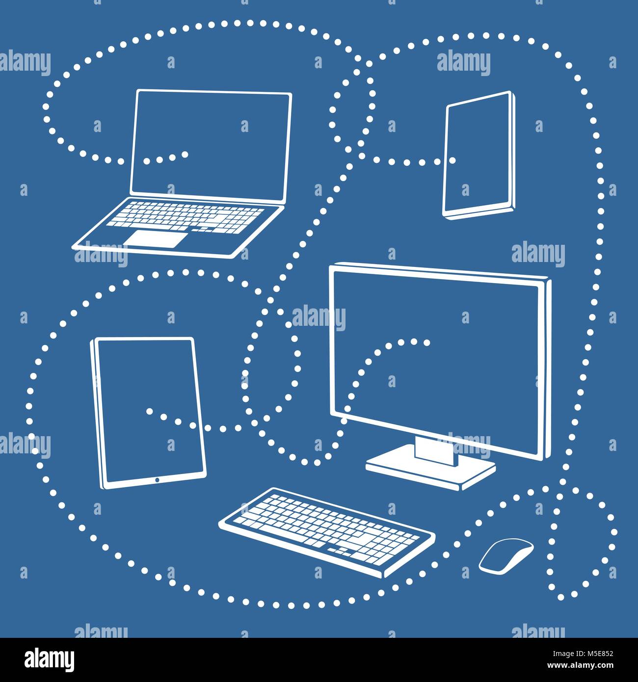Vector Illustration The Computer Technology and Internet Stock Vector ...