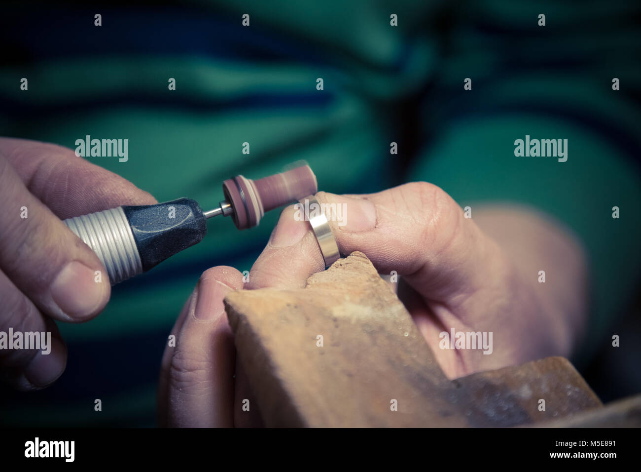Process of wedding ring crafting Stock Photo Alamy