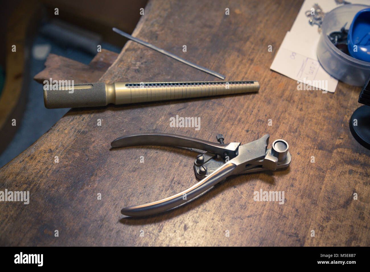 Tools that goldsmith use for creating rings Stock Photo - Alamy