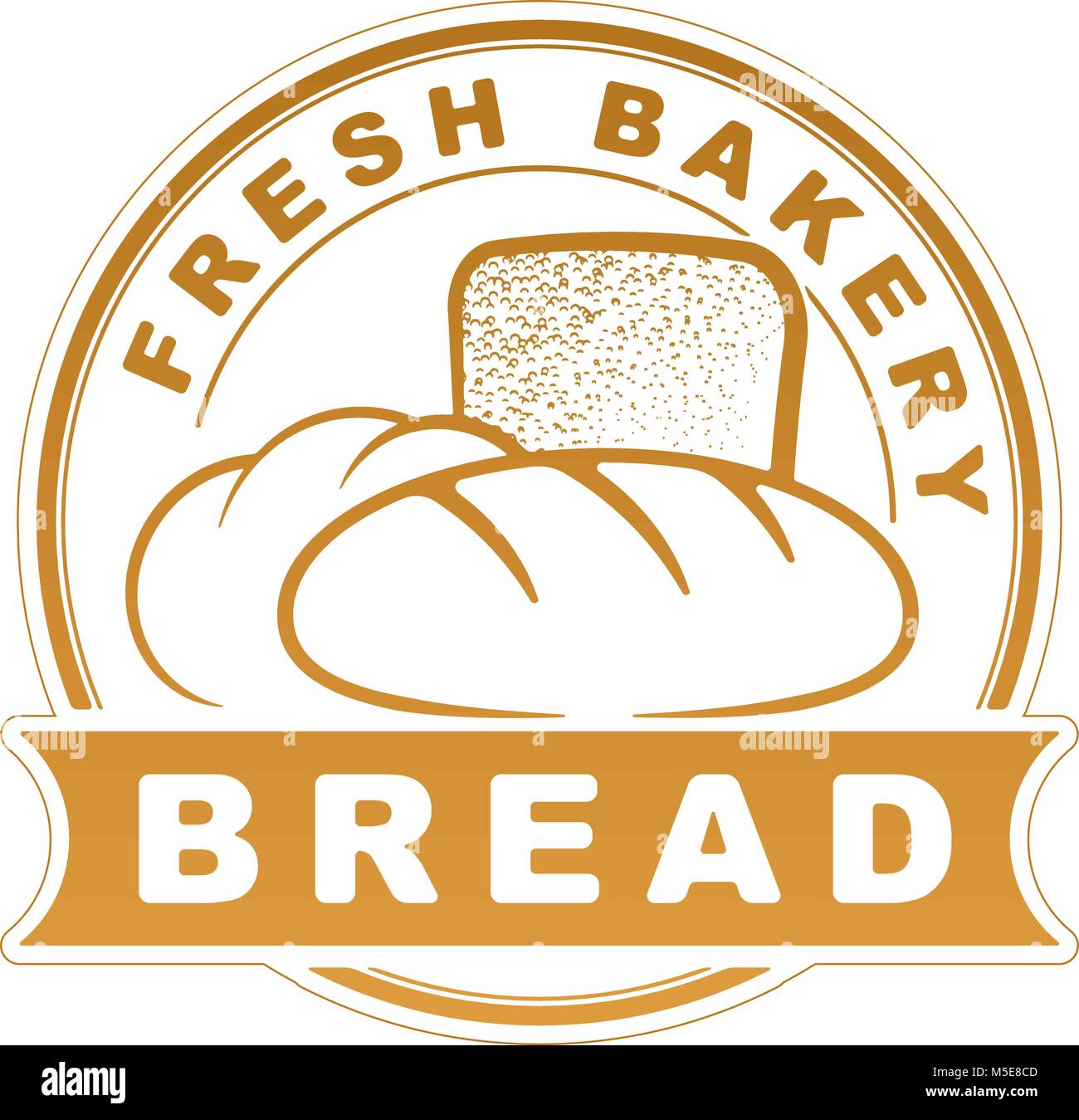 Bakery goods design into decorative round frame for label, sticker or