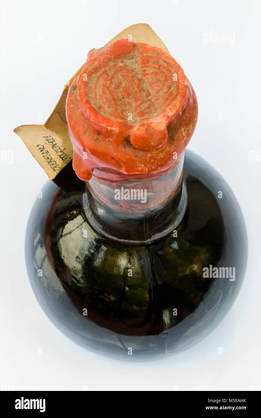 Bottle of traditional Balsamic Vinegar on a white background, product