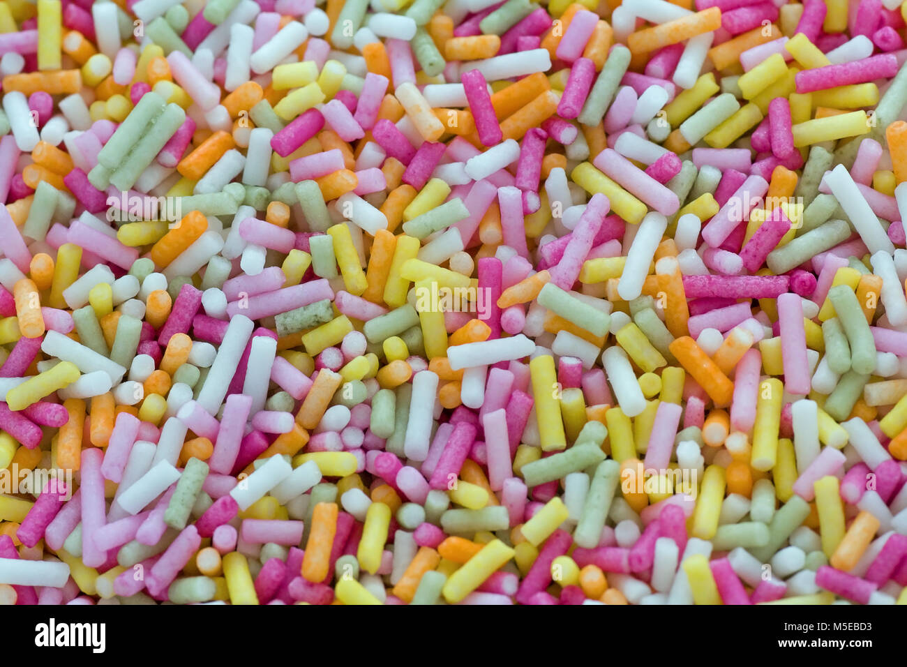 a close-up of hundreds and thousands candy strands Stock Photo