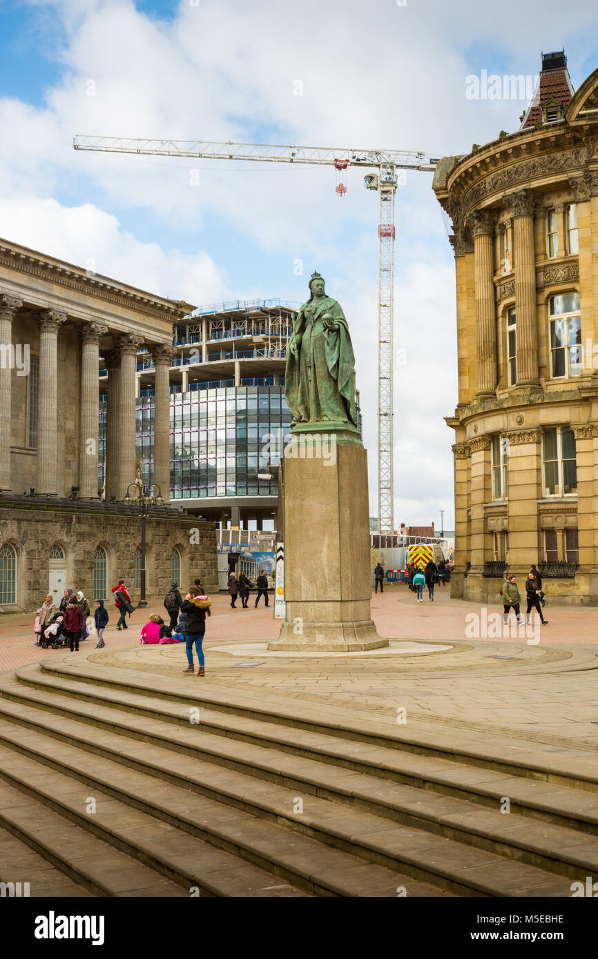 View of Birmingham Uk redevelopment with the city's town hall visible Stock Photo