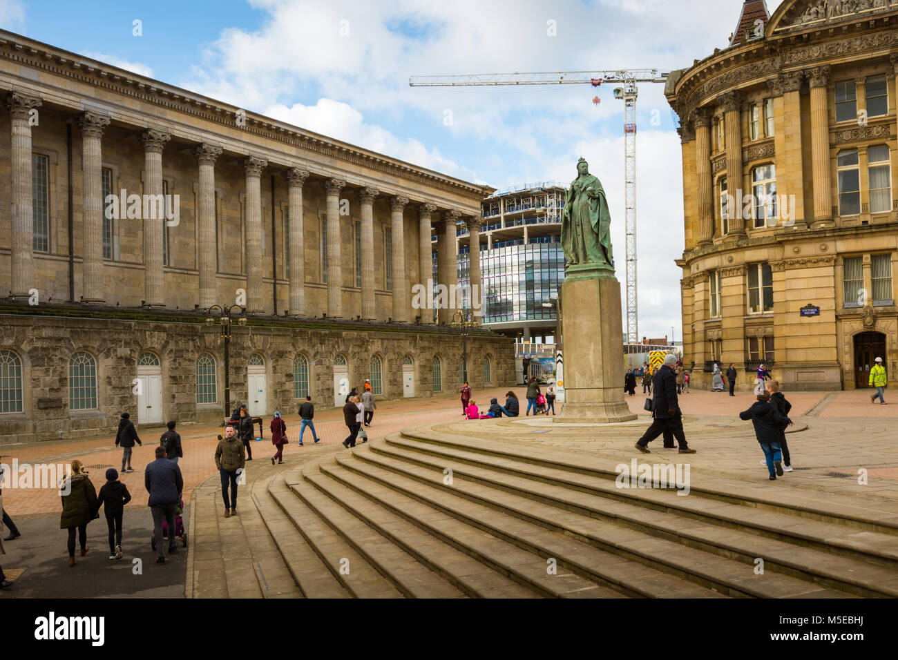 View of Birmingham Uk redevelopment with the city's town hall visible Stock Photo