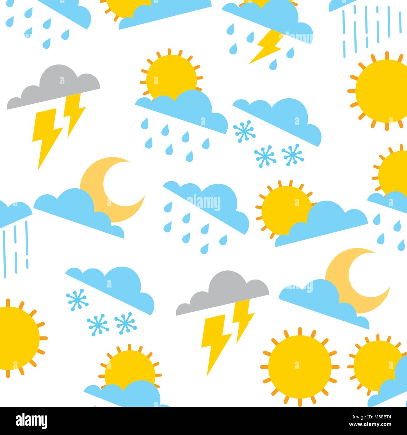 weather clouds sun moon storm lightning rain drops background Stock ...