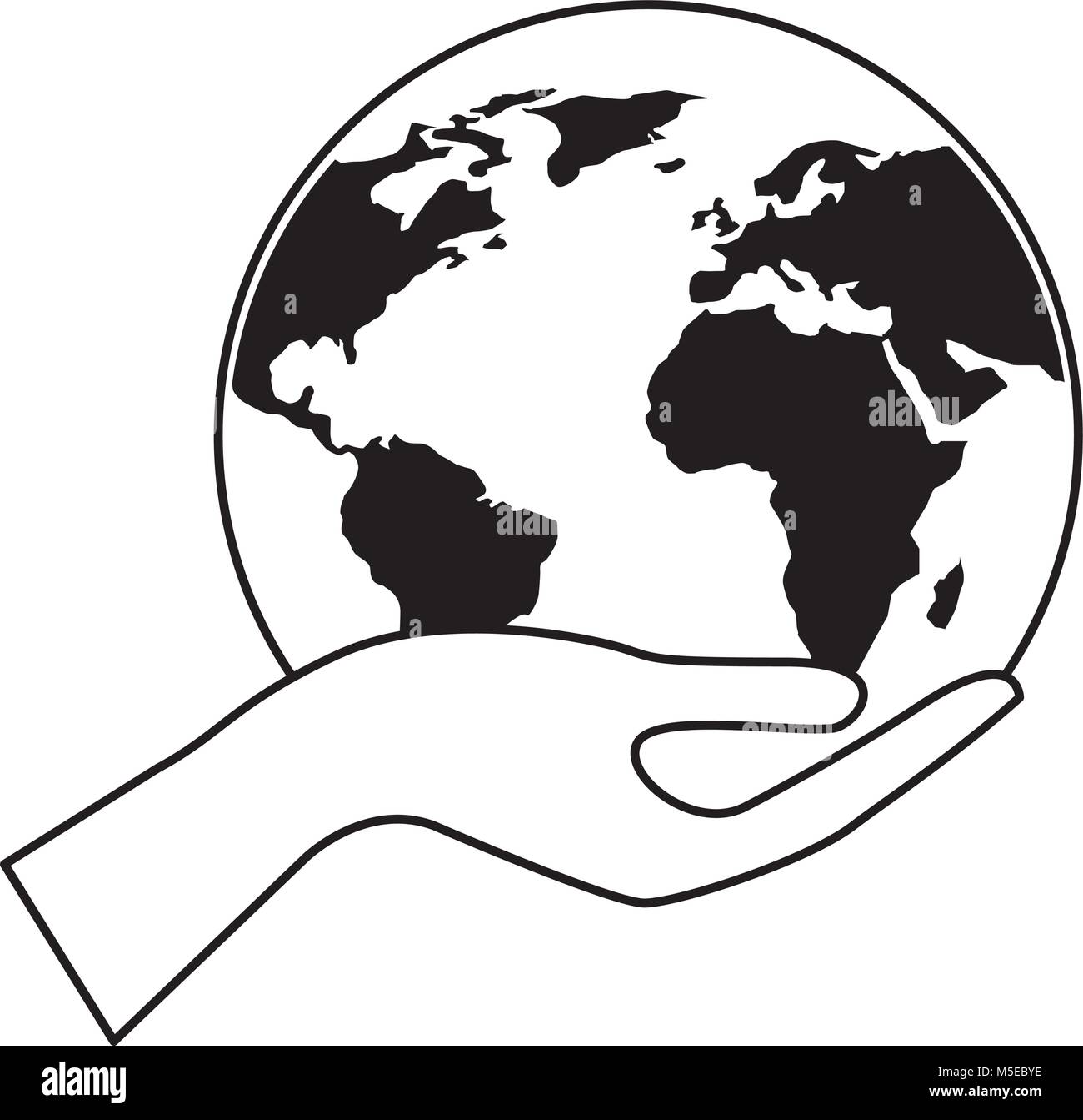 human hand holding earth globe world Stock Vector Image & Art - Alamy